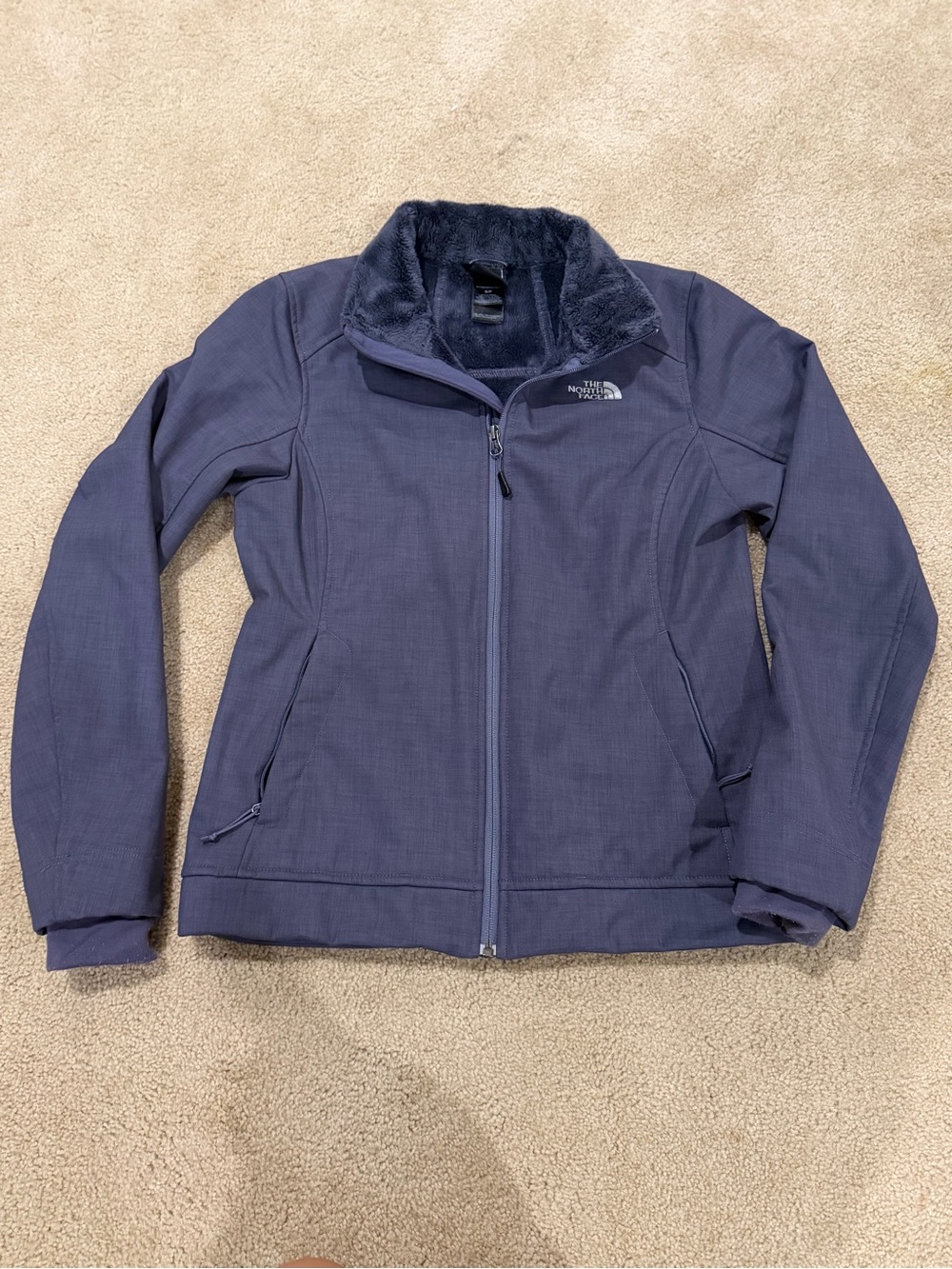 North Face Women’s Purple Fleece Lined Softshell Jacket Small Winter Ski - Picture 1 of 14